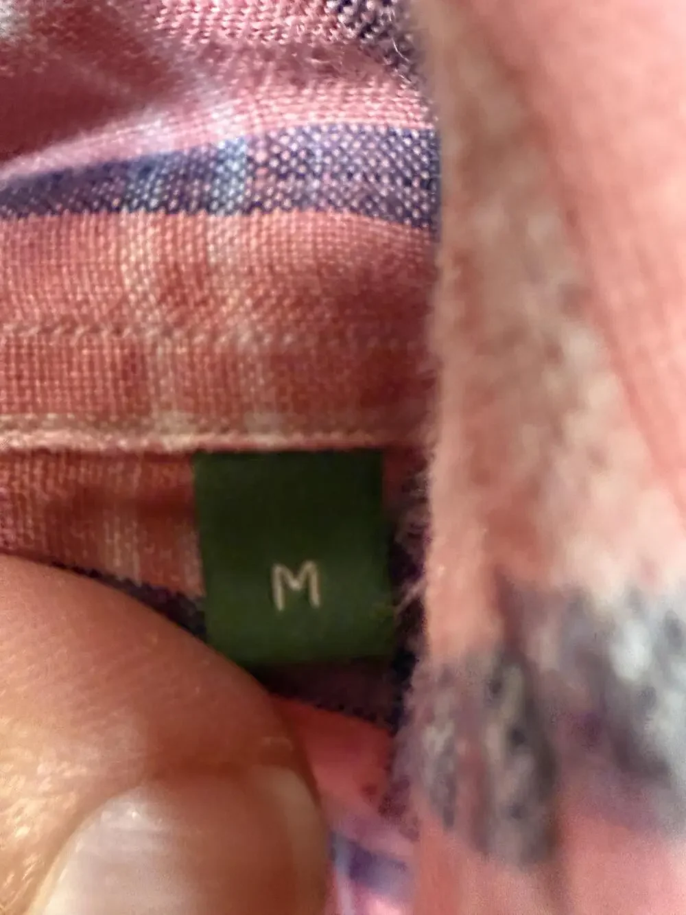 Sid Mashburn Shirt Mens Medium Pink Plaid Long Sleeve Button Up Slim Fit Linen